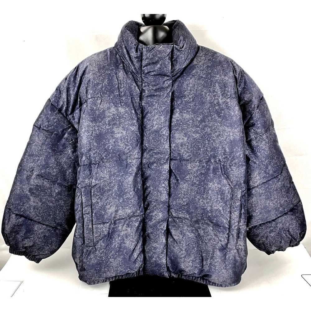 NEW Daily Ritual Puffer Coat  Womens 2 X Jacket Purple Gray XXL Warm Comfort